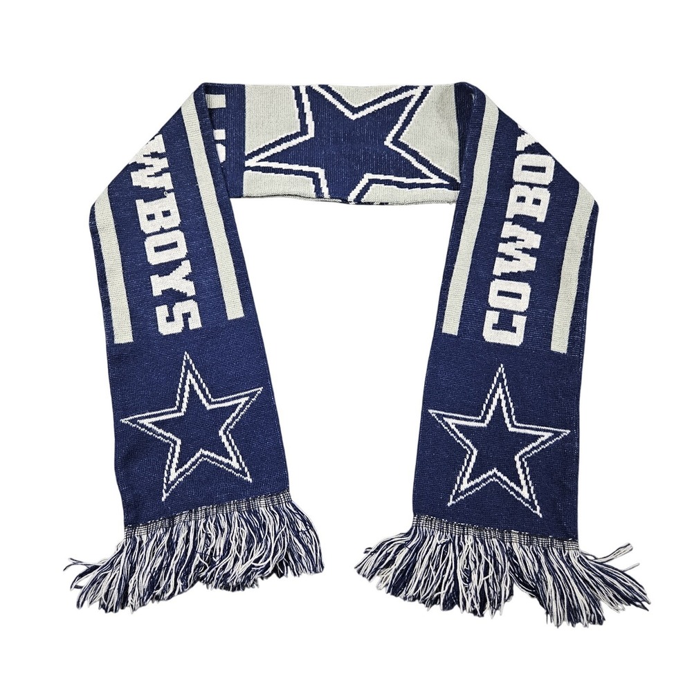 Dallas Cowboys Scarf Navy Blue White Knit Star Logo NFL Football Sportswear